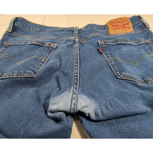 Levi's Men's 511 Slim Fit Stretch Jeans 34x32 Distressed Medium Blue Stretch - Picture 11 of 12